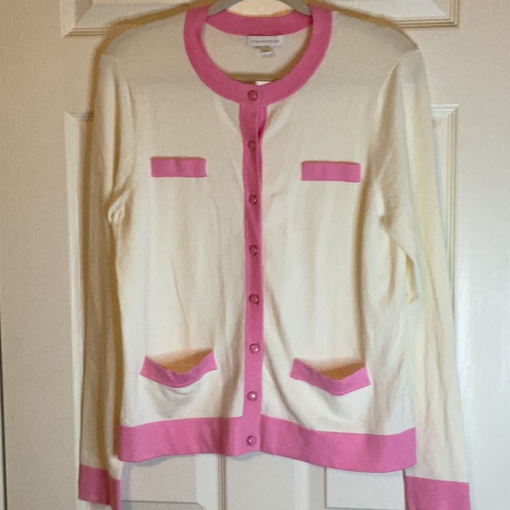 Charter Club Pink and Cream Sweater
